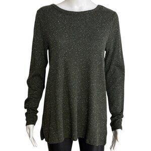 LOFT Speckled Knit Open-Back Long Sleeve Top – Size M
